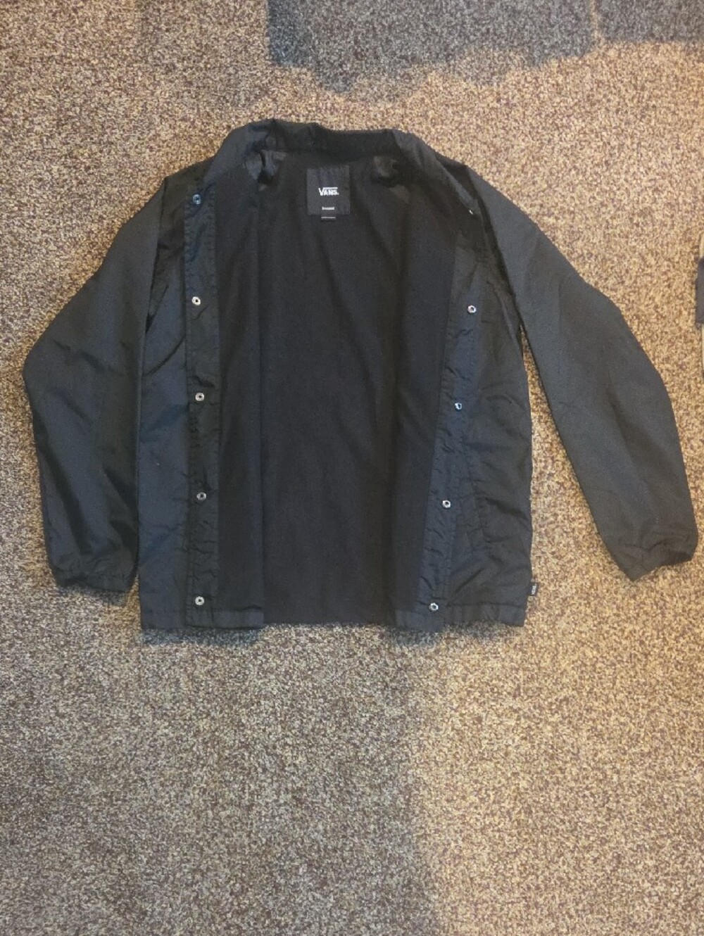 Vans Torrey Black Snap-Front Coach Jacket - Youth XL - Picture 4 of 8
